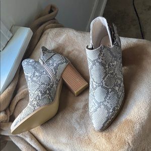 Snakeskin Bootie Heels